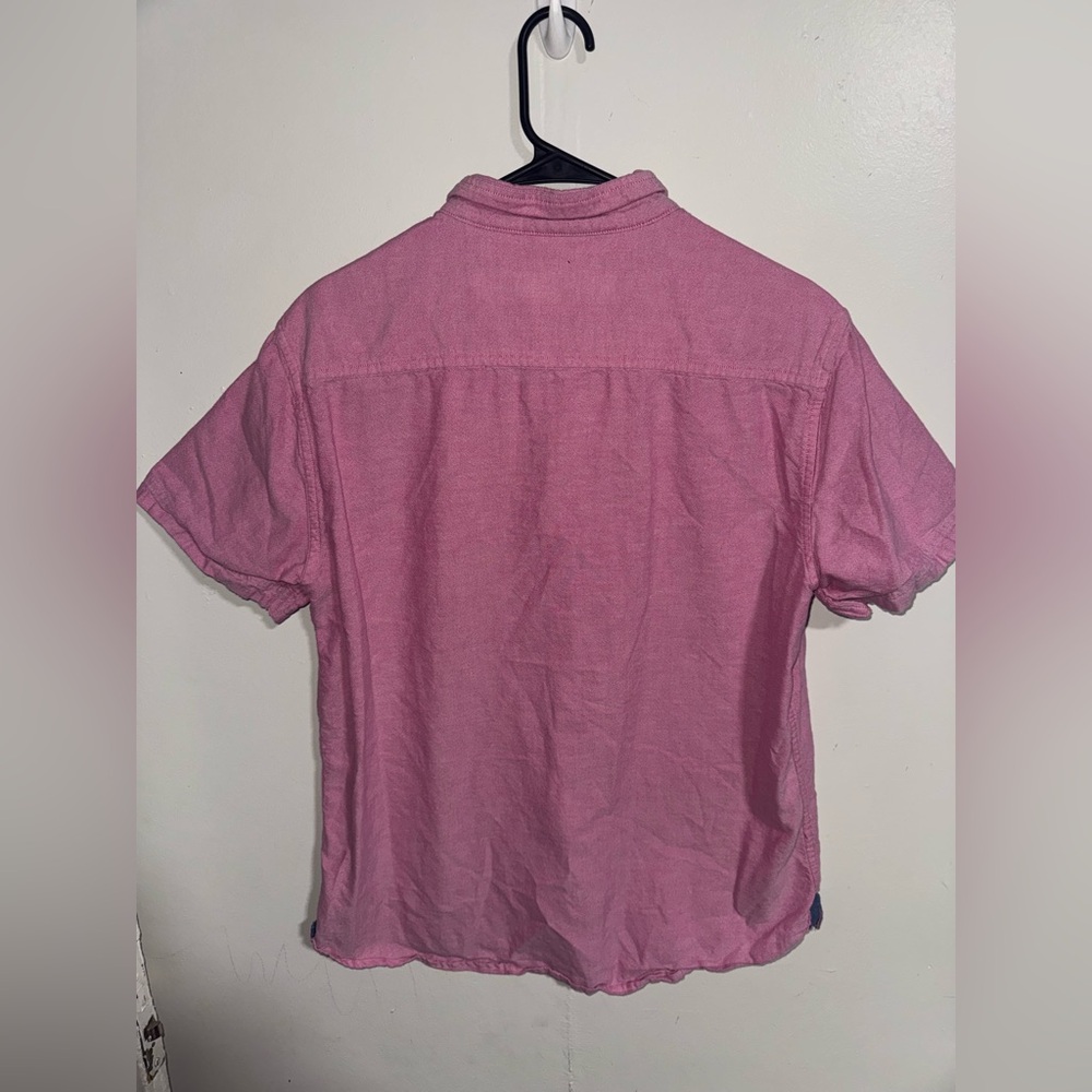 Free Planet Mens Pink Short Sleeve Button Up Size Large - Picture 7 of 7